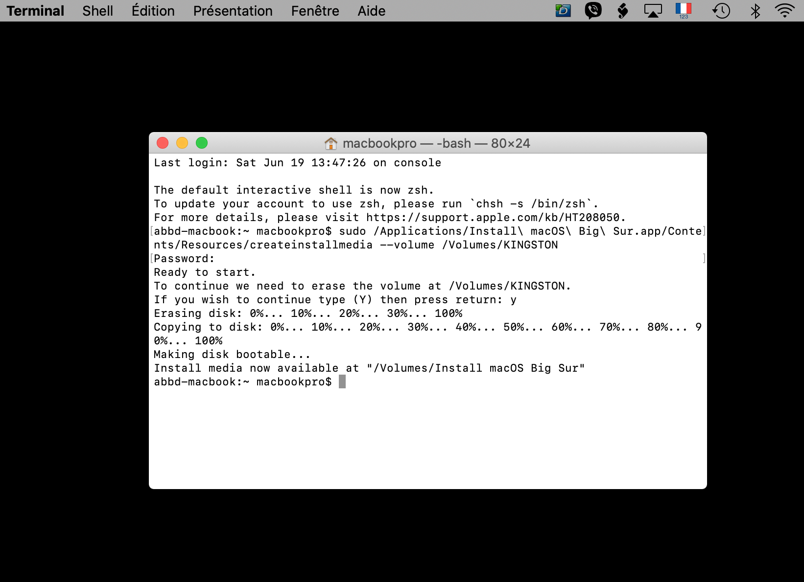 Clé USB macOS bootable - étape 11